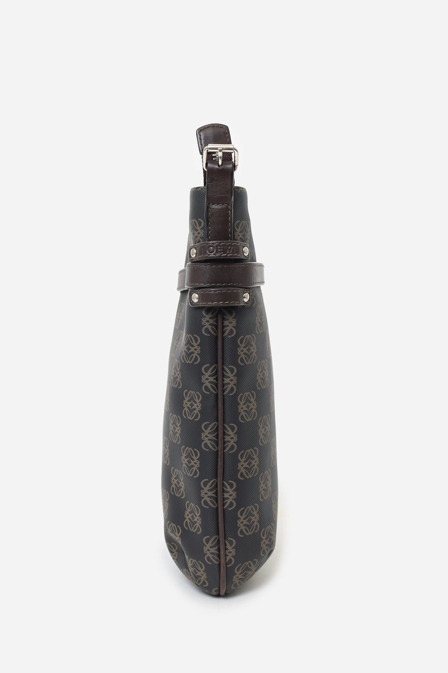 Loewe Brown Coated Canvas Crossbody Bag with Pouch