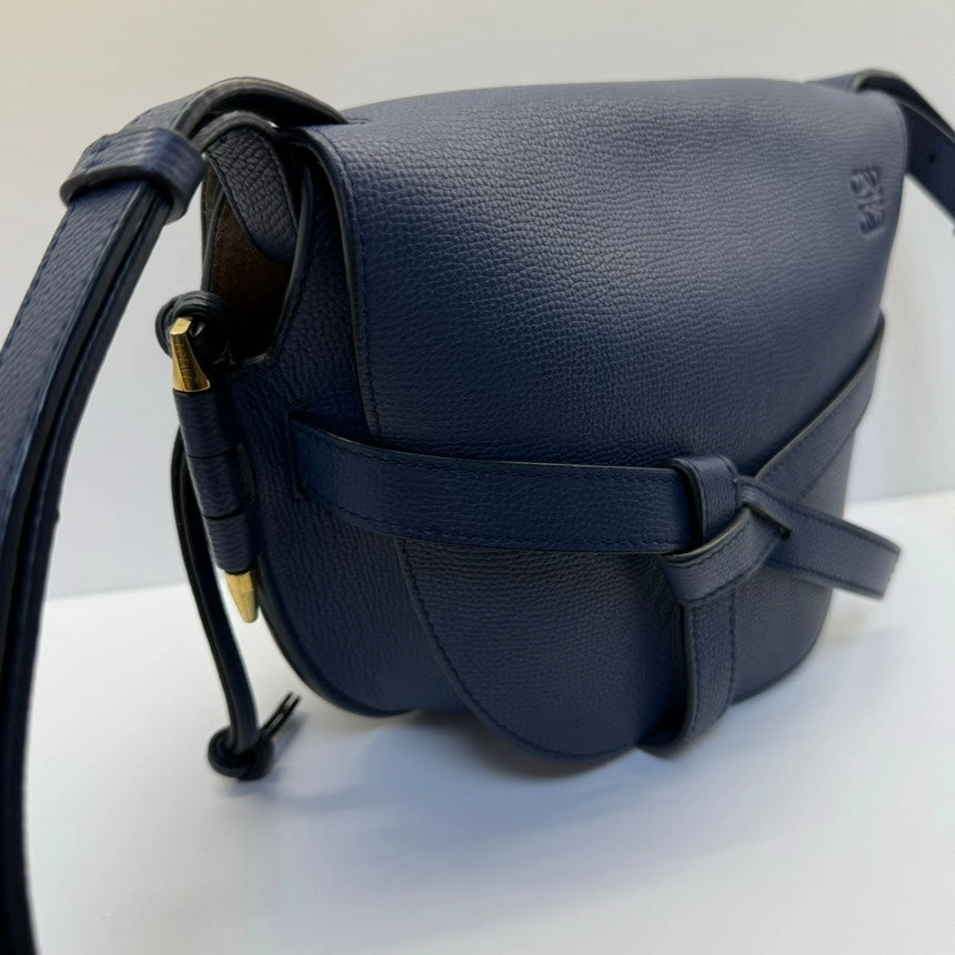Loewe Gate Navy Leather Crossbody Bag Medium