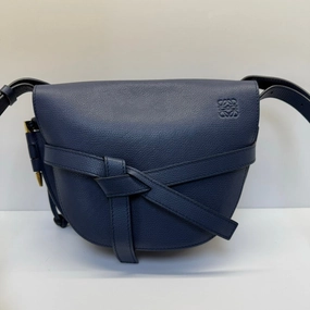 Loewe Gate Navy Leather Crossbody Bag Medium