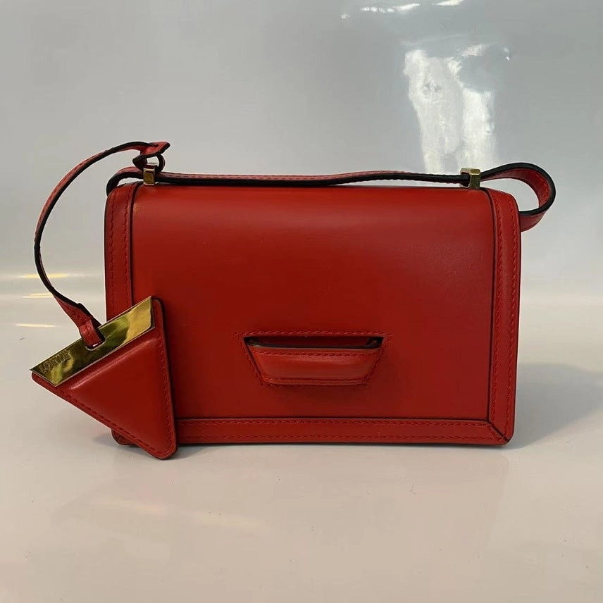 Loewe Red Leather Puzzle Crossbody Bag