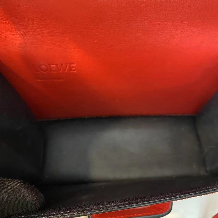 Loewe Red Leather Puzzle Crossbody Bag
