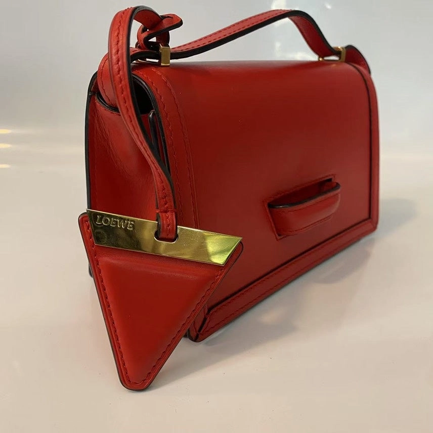 Loewe Red Leather Puzzle Crossbody Bag