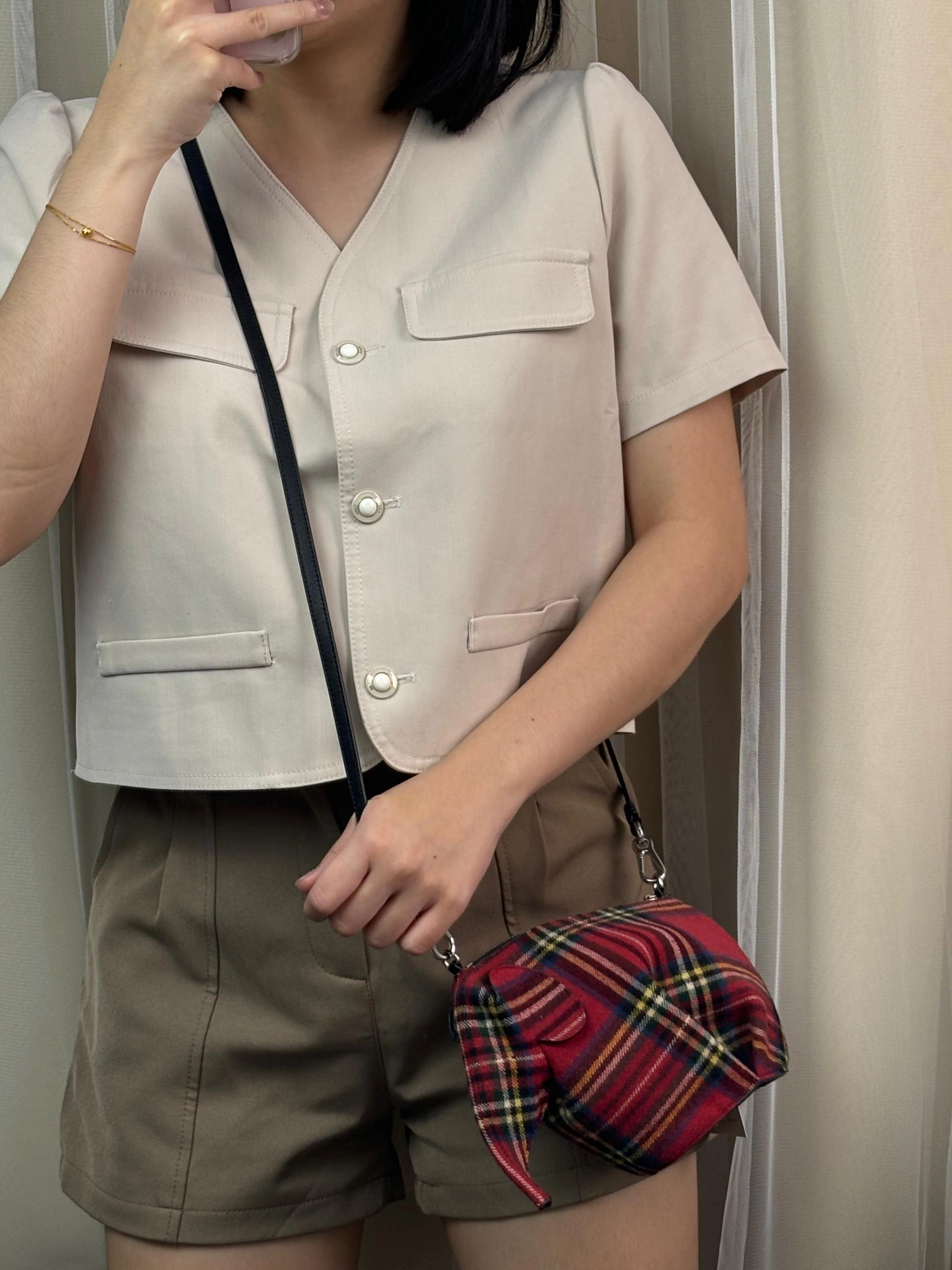 Loewe Wool Tartan Elephant Crossbody Bag