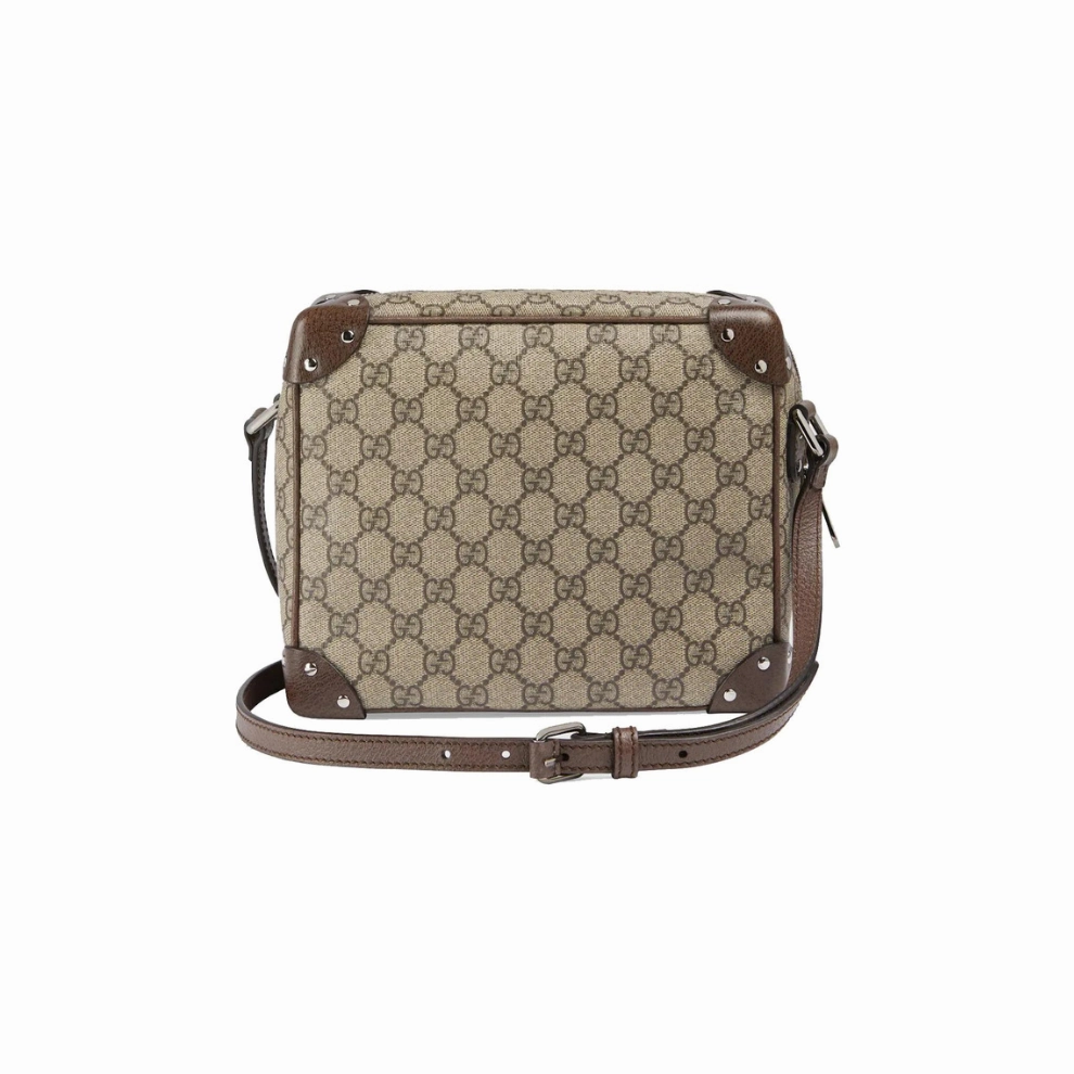 Logo Print Shoulder Bag Beige/Ebony