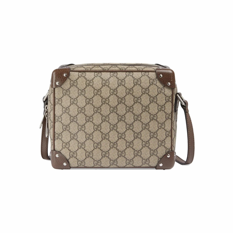 Logo Print Shoulder Bag Beige/Ebony