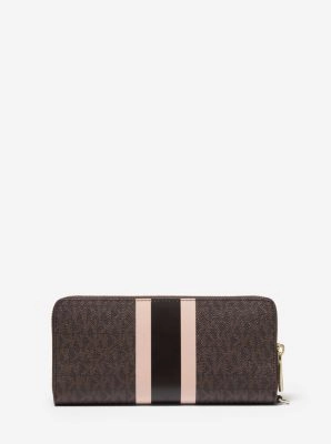 Logo Stripe Continental Wristlet