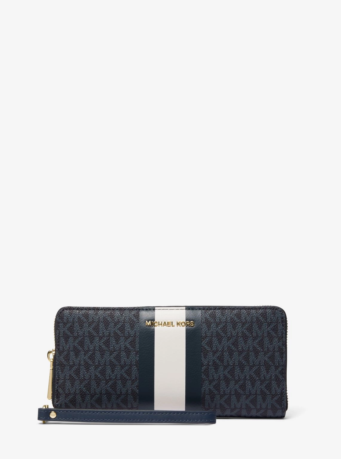 Logo Stripe Continental Wristlet
