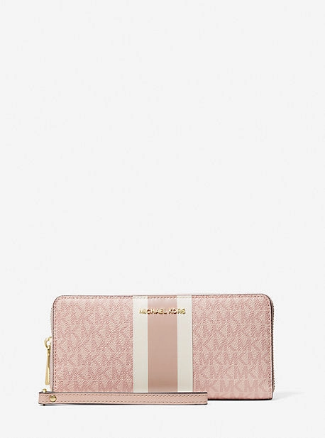 Logo Stripe Continental Wristlet