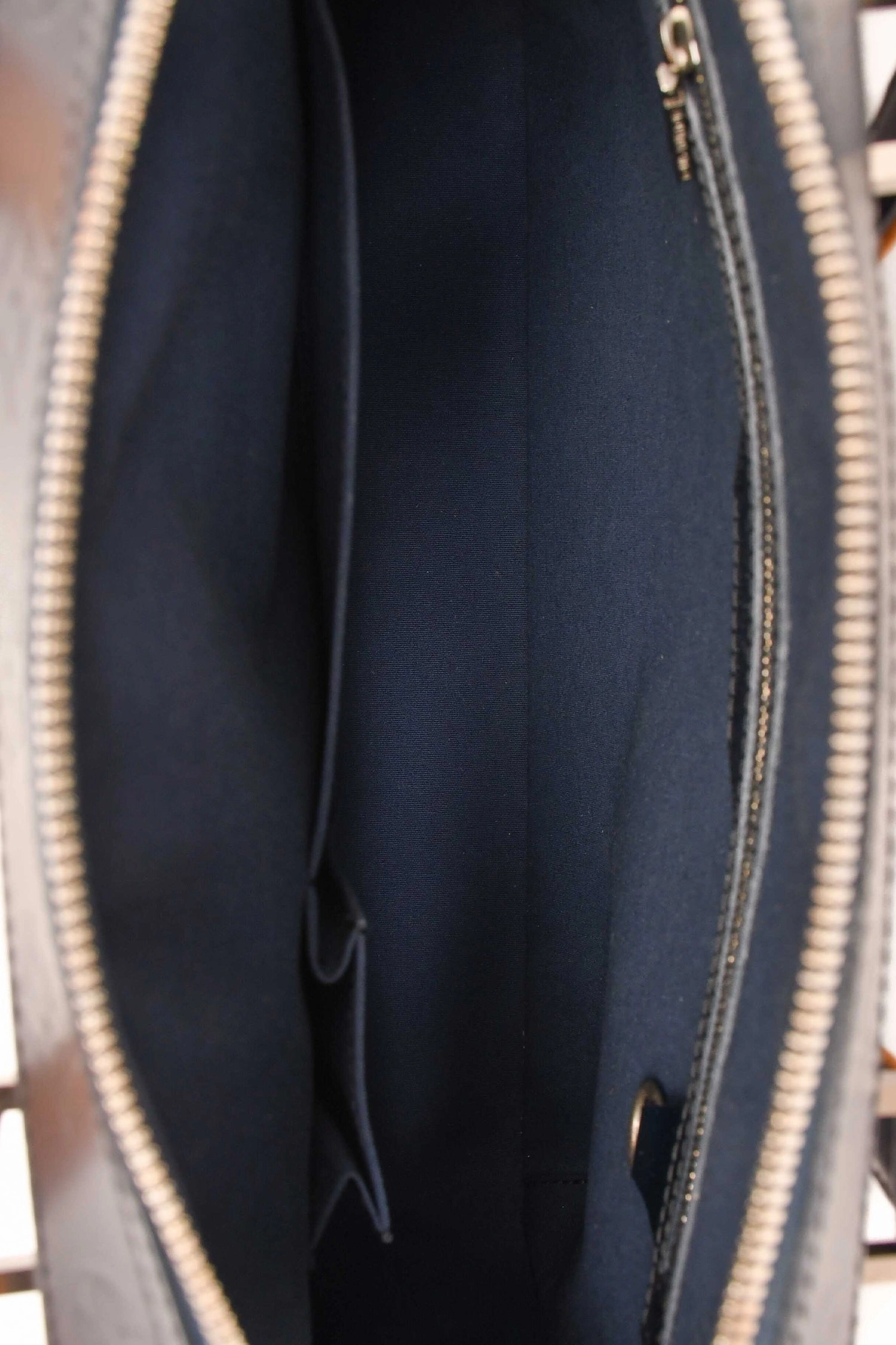 Louis Vuitton 2002 Matte Greyish Blue Leather Monogram Briefcase