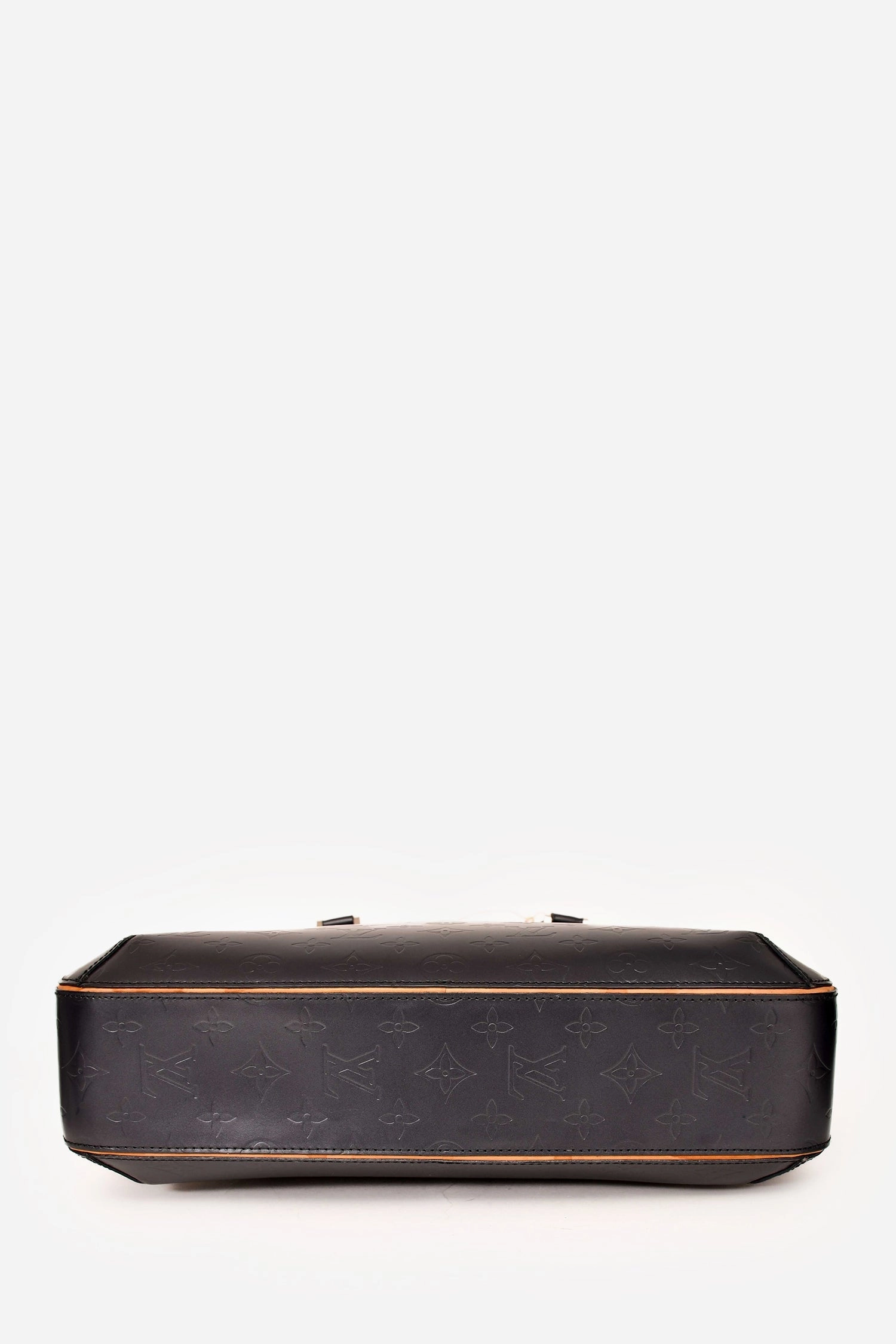 Louis Vuitton 2002 Matte Greyish Blue Leather Monogram Briefcase