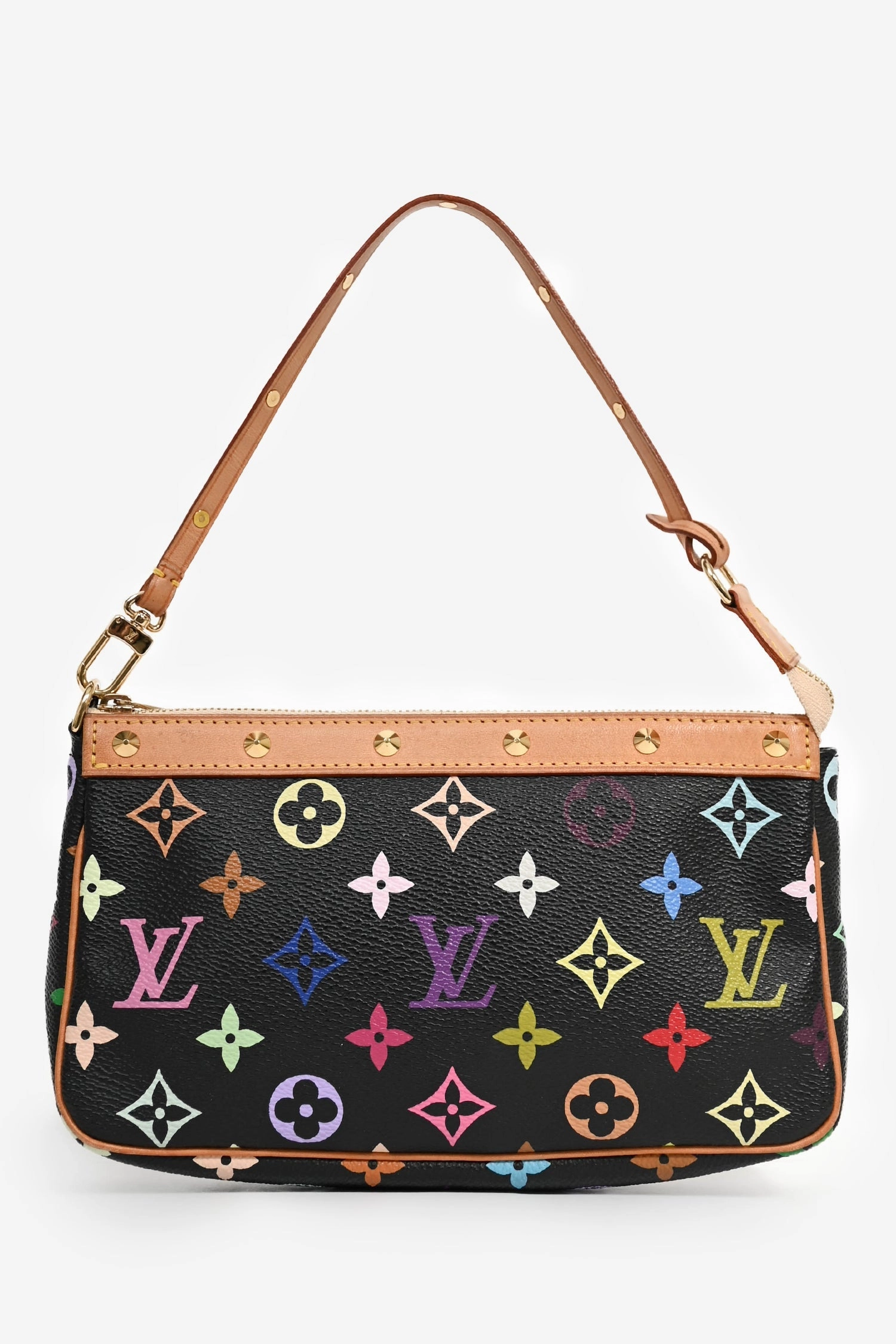 Louis Vuitton 2005 Black Multicolore Canvas Pochette