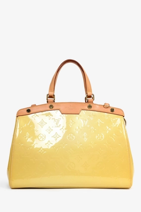 Louis Vuitton 2012 Yellow Vernis Leather Brea MM Tote (No Strap)