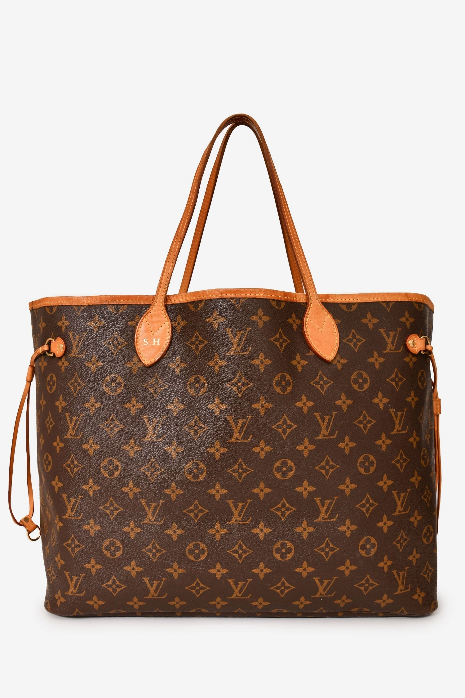 Louis Vuitton 2014 Monogram Neverfull GM Tote with 'S.H' Initials