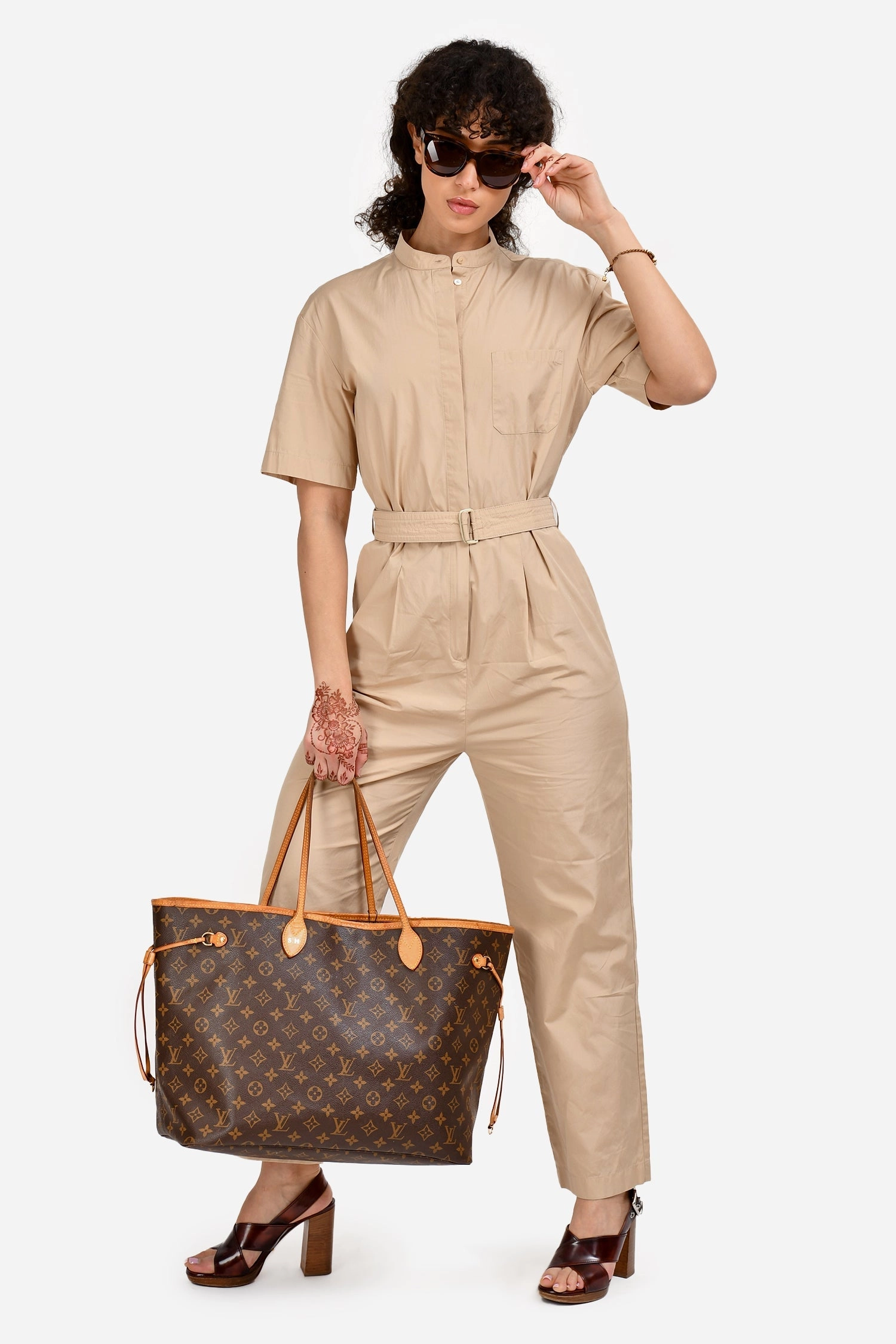 Louis Vuitton 2014 Monogram Neverfull GM Tote with 'S.H' Initials