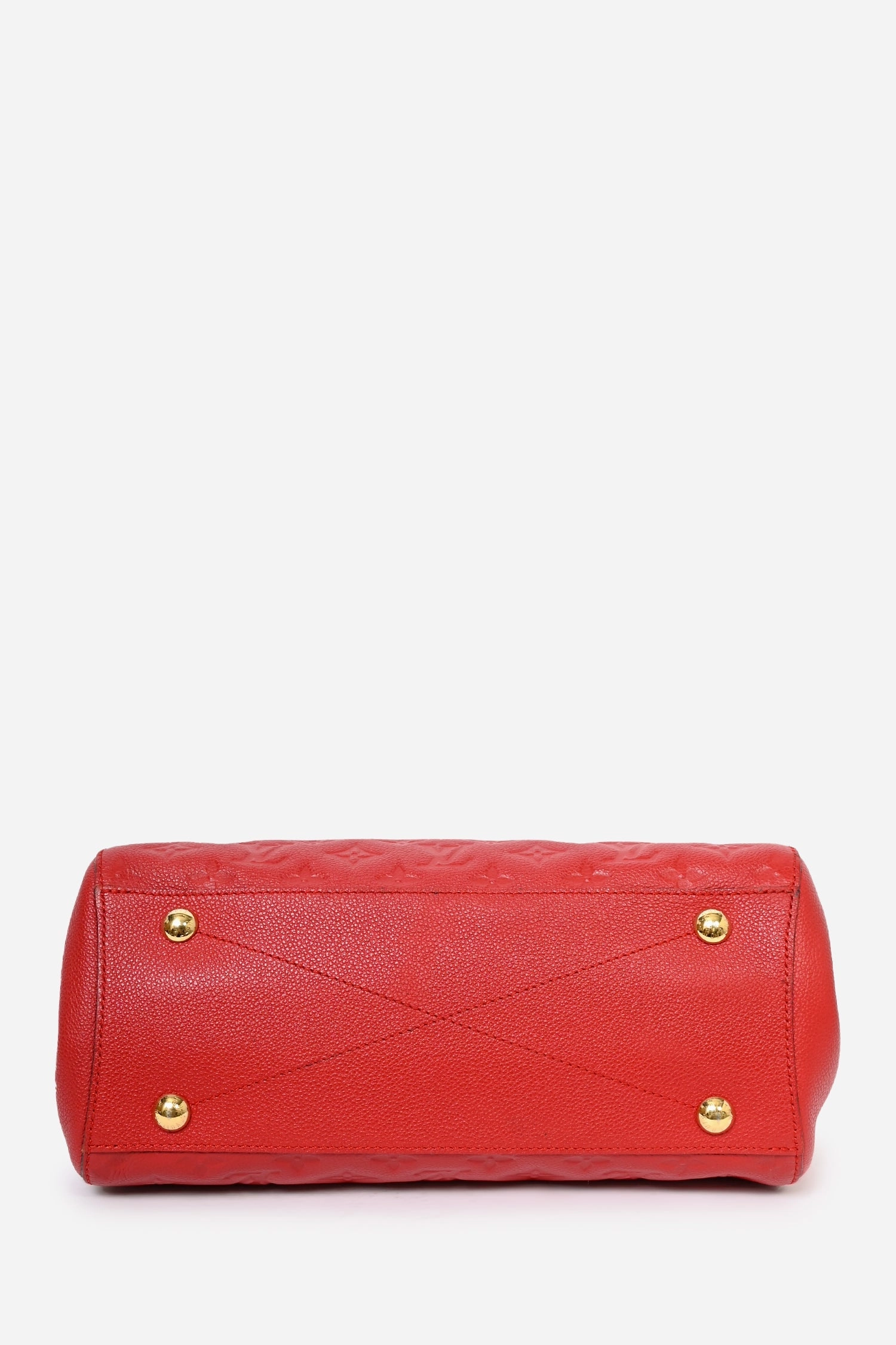 Louis Vuitton 2014 Red Empreinte Leather Montaigne BB with Strap