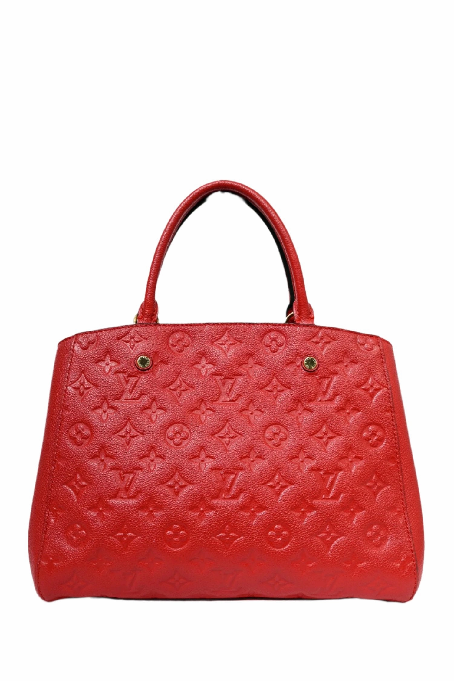 Louis Vuitton 2014 Red Empreinte Leather Montaigne BB with Strap