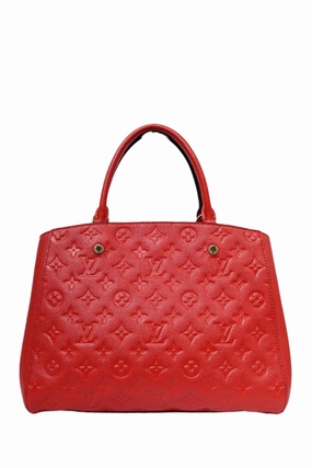 Louis Vuitton 2014 Red Empreinte Leather Montaigne BB with Strap