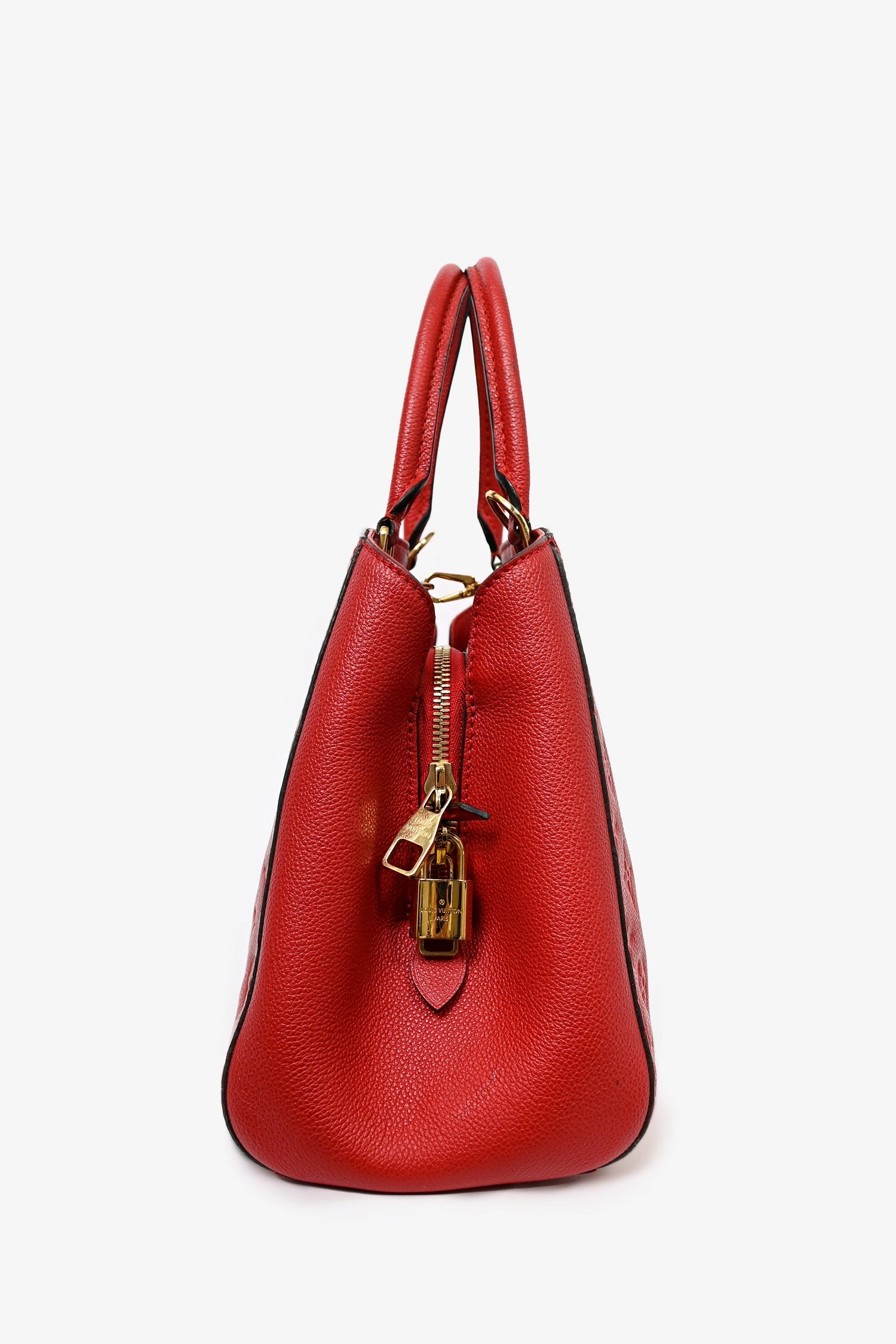 Louis Vuitton 2014 Red Empreinte Leather Montaigne BB with Strap