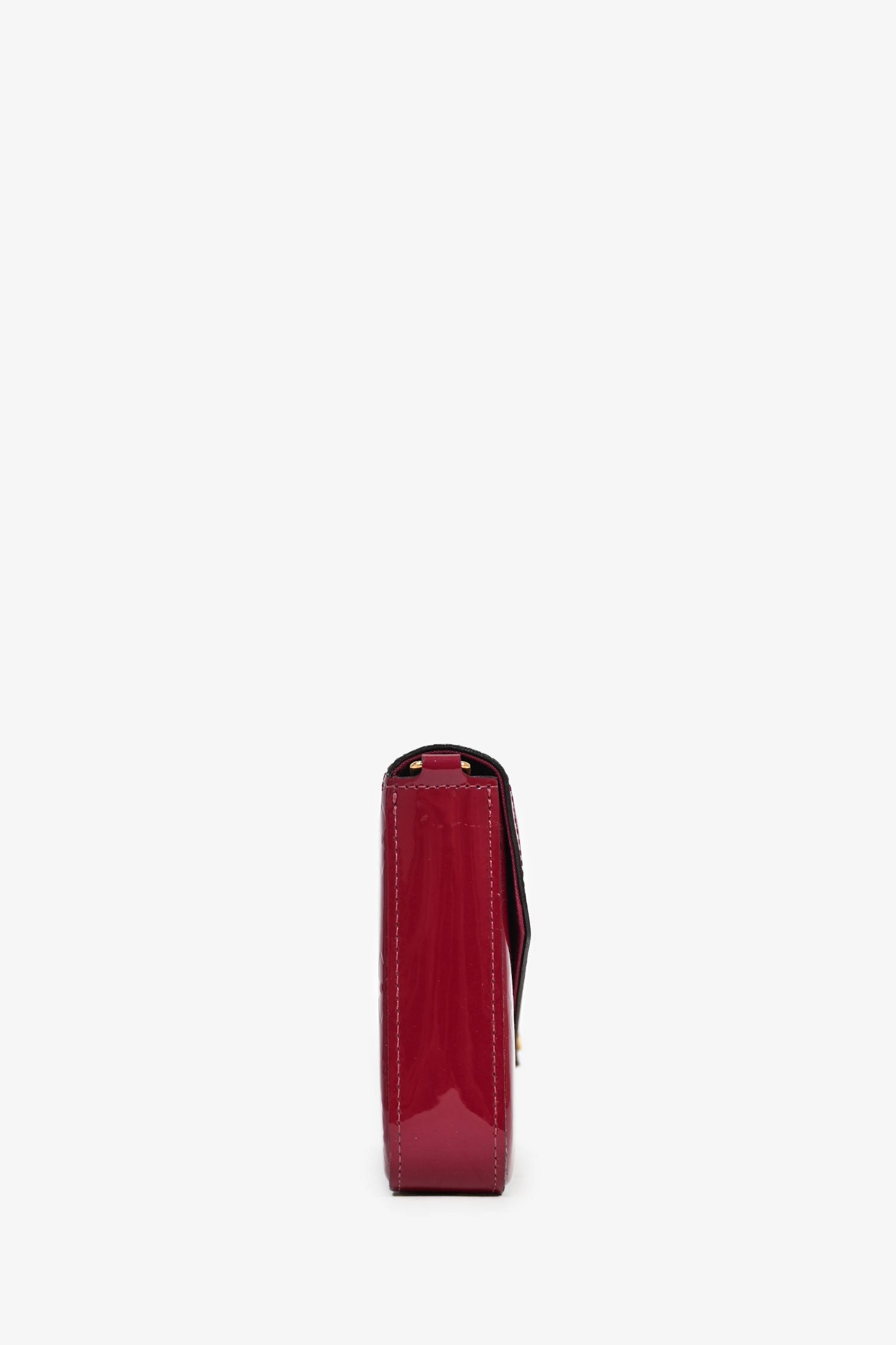 Louis Vuitton 2015 Burgundy Monogram Vernis 'Felecie' Pochette on Chain with Inserts