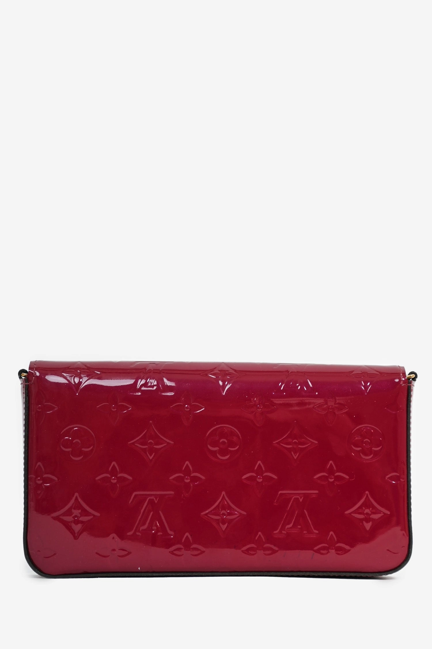 Louis Vuitton 2015 Burgundy Monogram Vernis 'Felecie' Pochette on Chain with Inserts