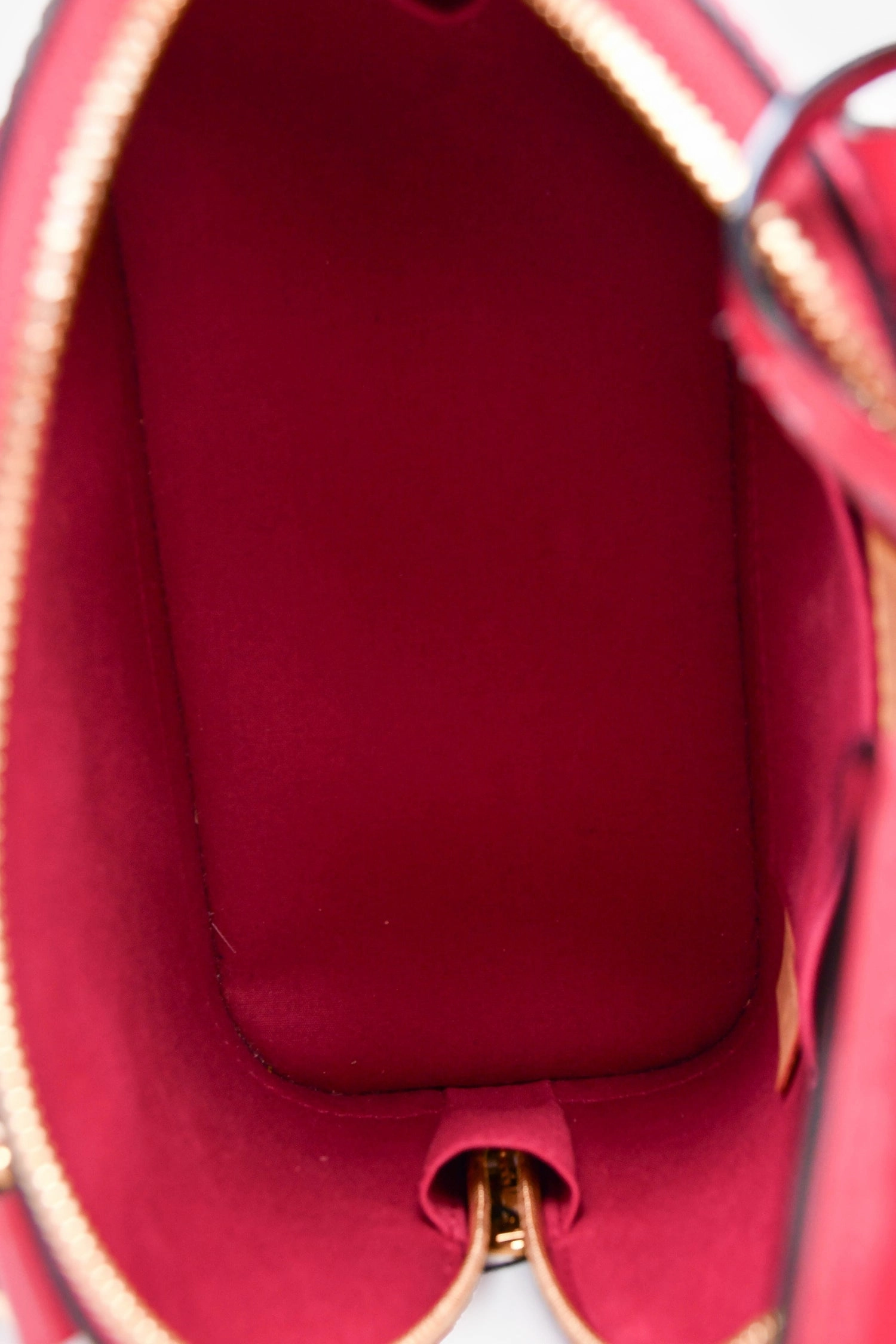 Louis Vuitton 2015 Fuchsia Patent Leather Alma BB Top Handle with Strap