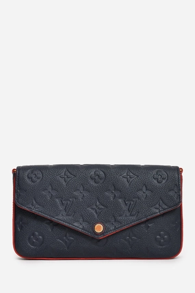 Louis Vuitton 2017 Navy/Red Leather Empriente Felicie Crossbody Bag