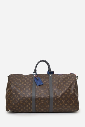 Louis Vuitton 2018 Limited Edition Monogram Taiga Outdoor Keepall Bandouliere 55 with Strap