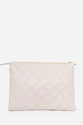 Louis Vuitton 2021 White Empreinte Leather Coussin PM Crossbody Bag with Chain Strap