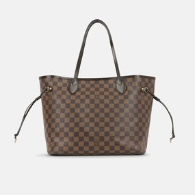 Louis Vuitton - Neverfull PM - Damier Ebene / Red Striped Lining GHW - Very Good - 2015