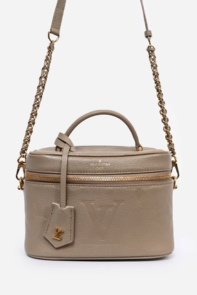 Louis Vuitton Beige Empreinte Monogram Giant Vanity PM with Chain Strap