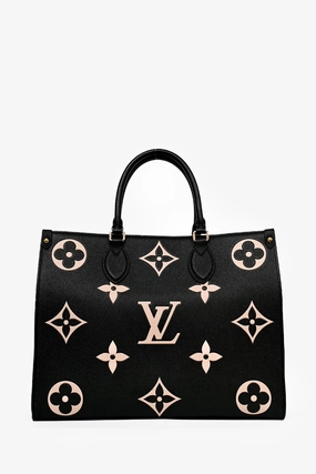 Louis Vuitton Black/Beige Giant Empreinte Onthego MM Tote