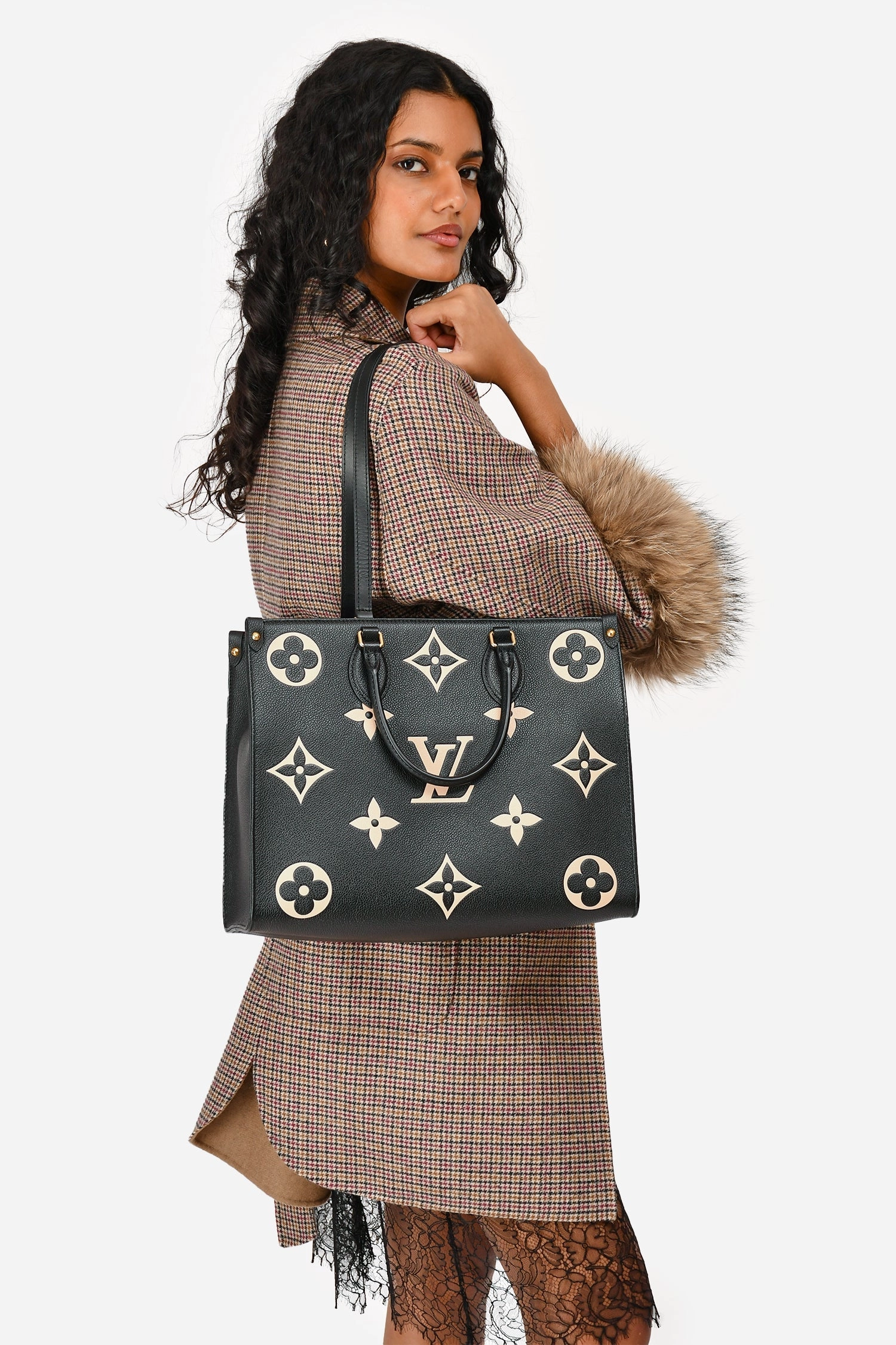 Louis Vuitton Black/Beige Giant Empreinte Onthego MM Tote
