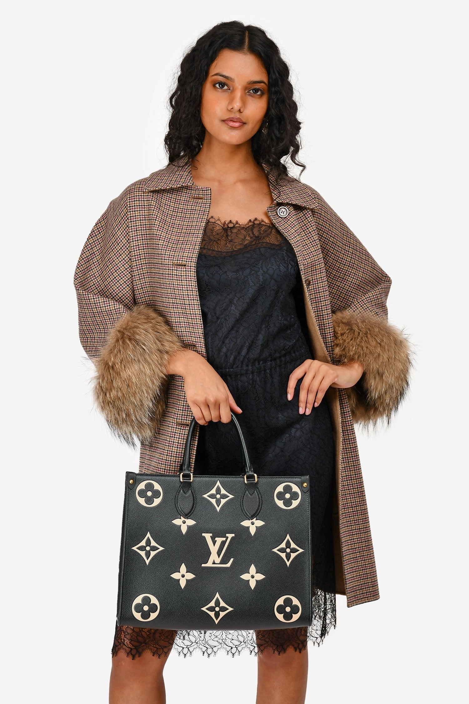 Louis Vuitton Black/Beige Giant Empreinte Onthego MM Tote