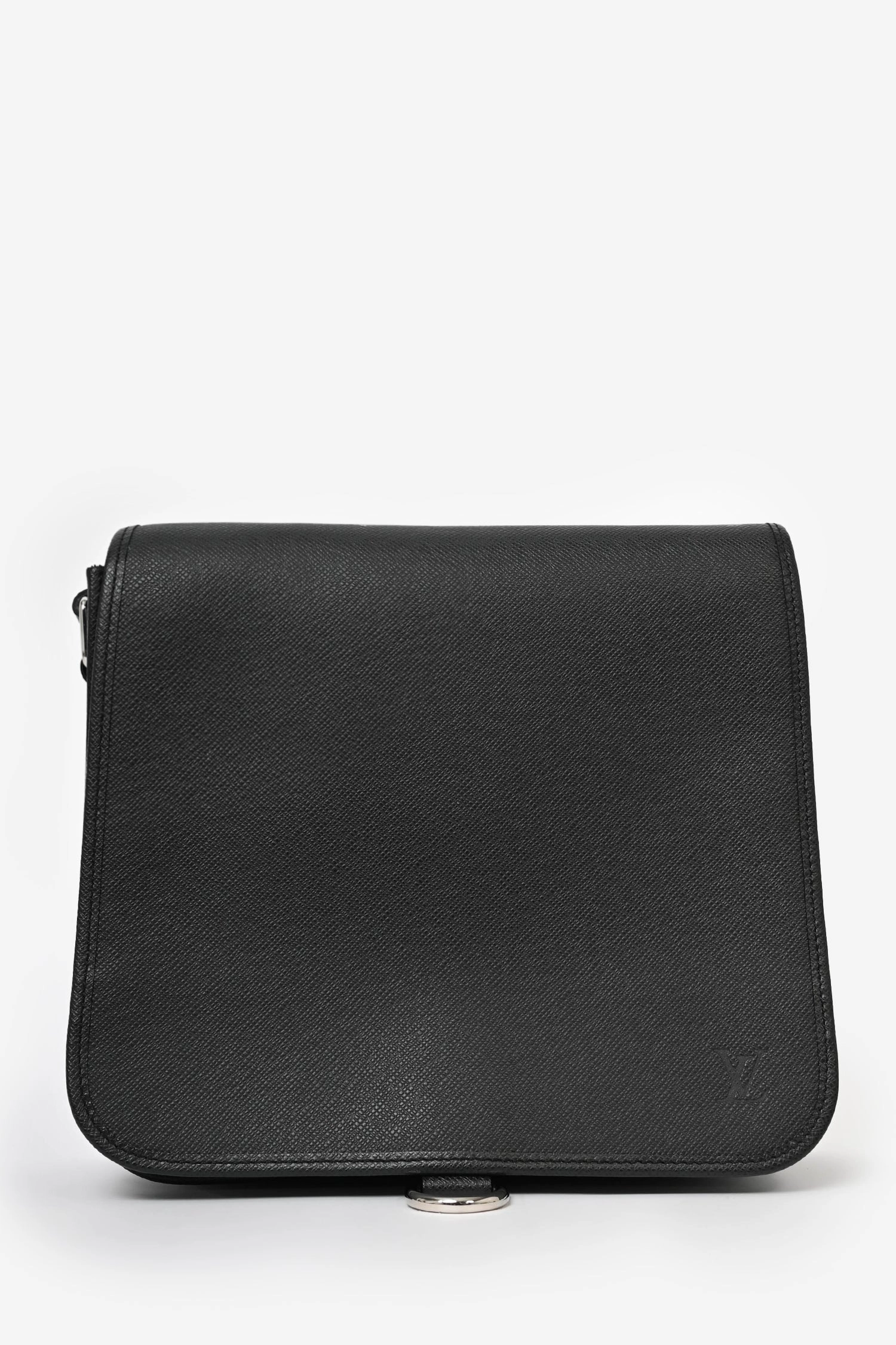 Louis Vuitton Black Leather 'Andrei Ardoise' Messenger Bag PM