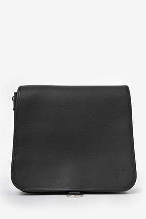 Louis Vuitton Black Leather 'Andrei Ardoise' Messenger Bag PM