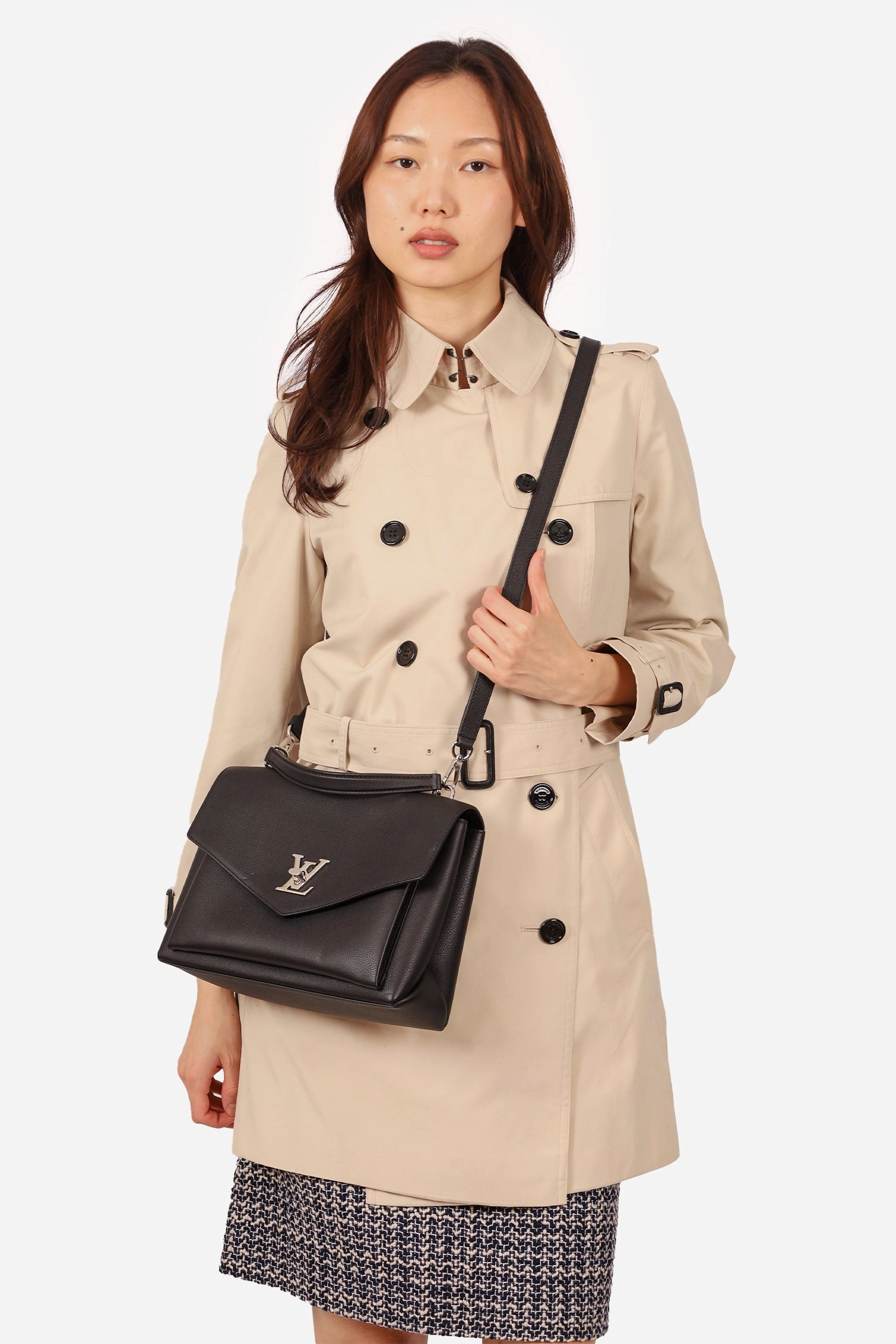 Louis Vuitton Black Leather LockMe Top Handle