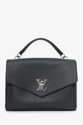 Louis Vuitton Black Leather LockMe Top Handle