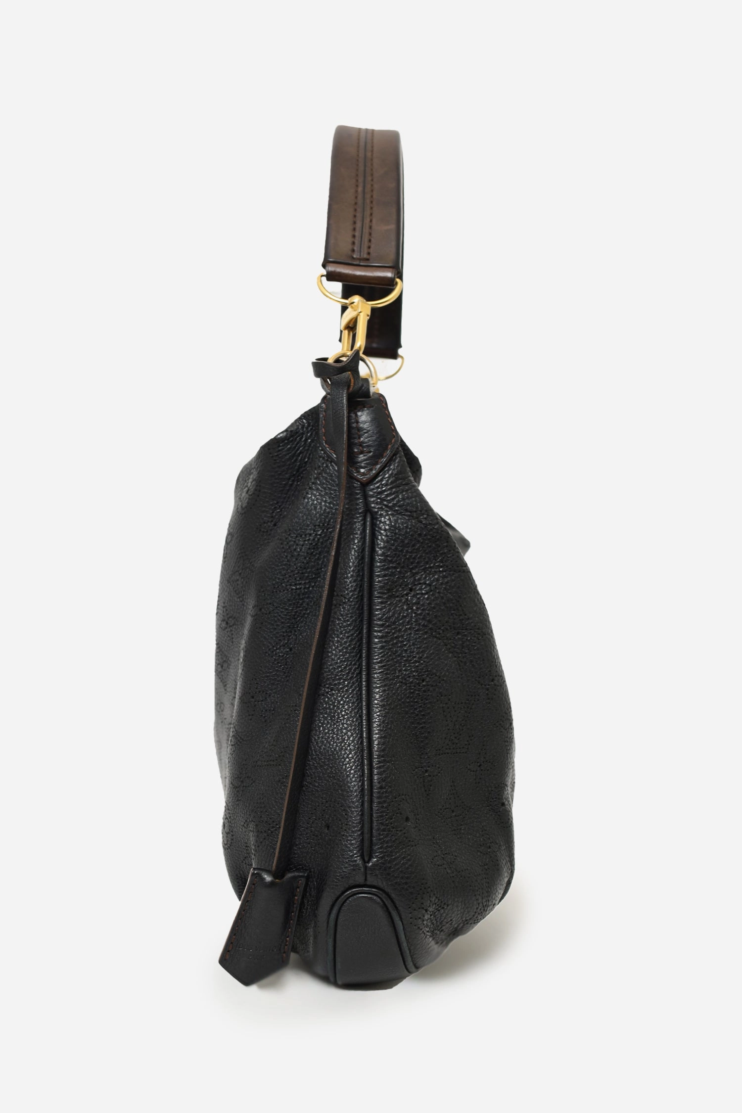 Louis Vuitton Black Leather Mahina Selene Hobo Bag