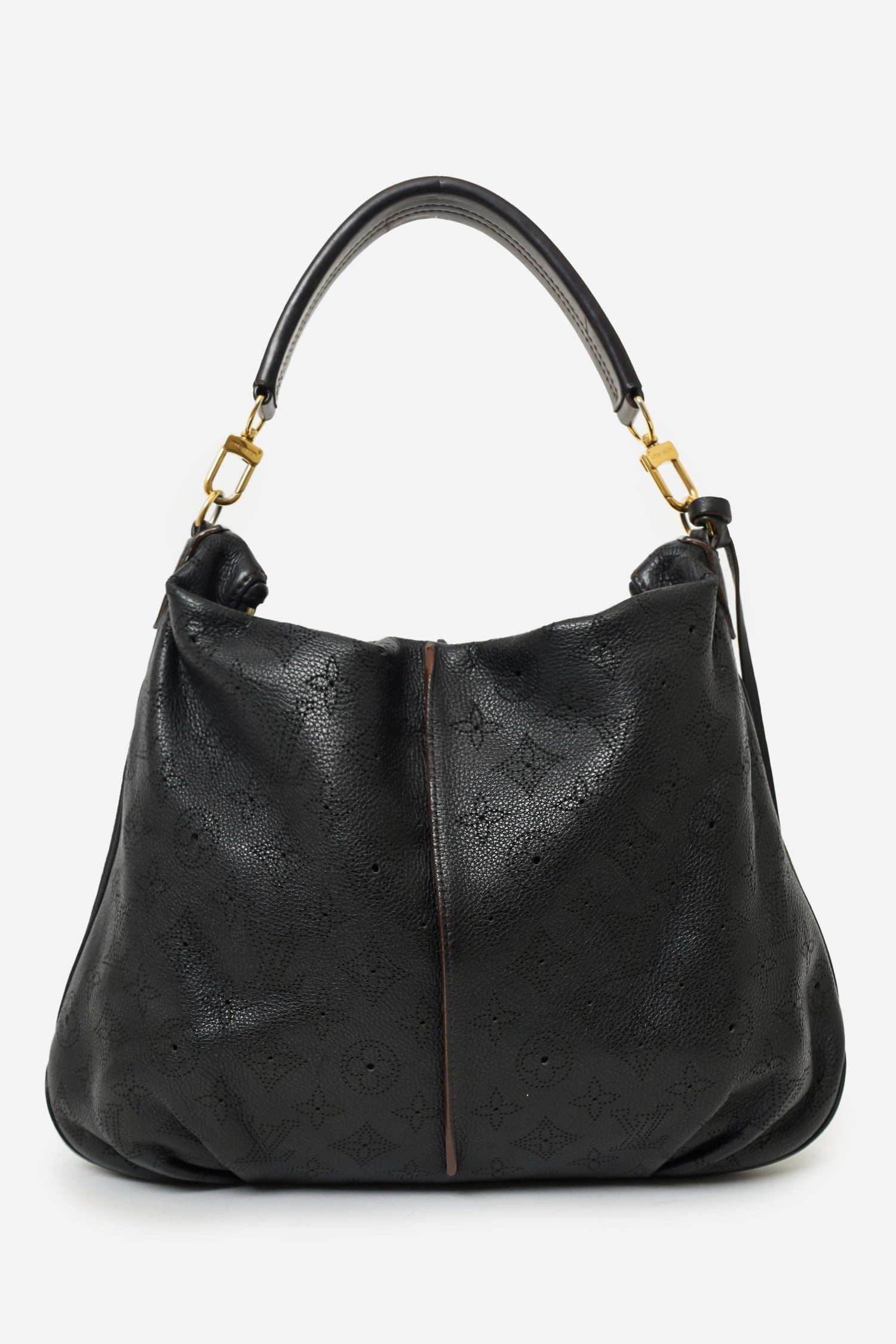 Louis Vuitton Black Leather Mahina Selene Hobo Bag