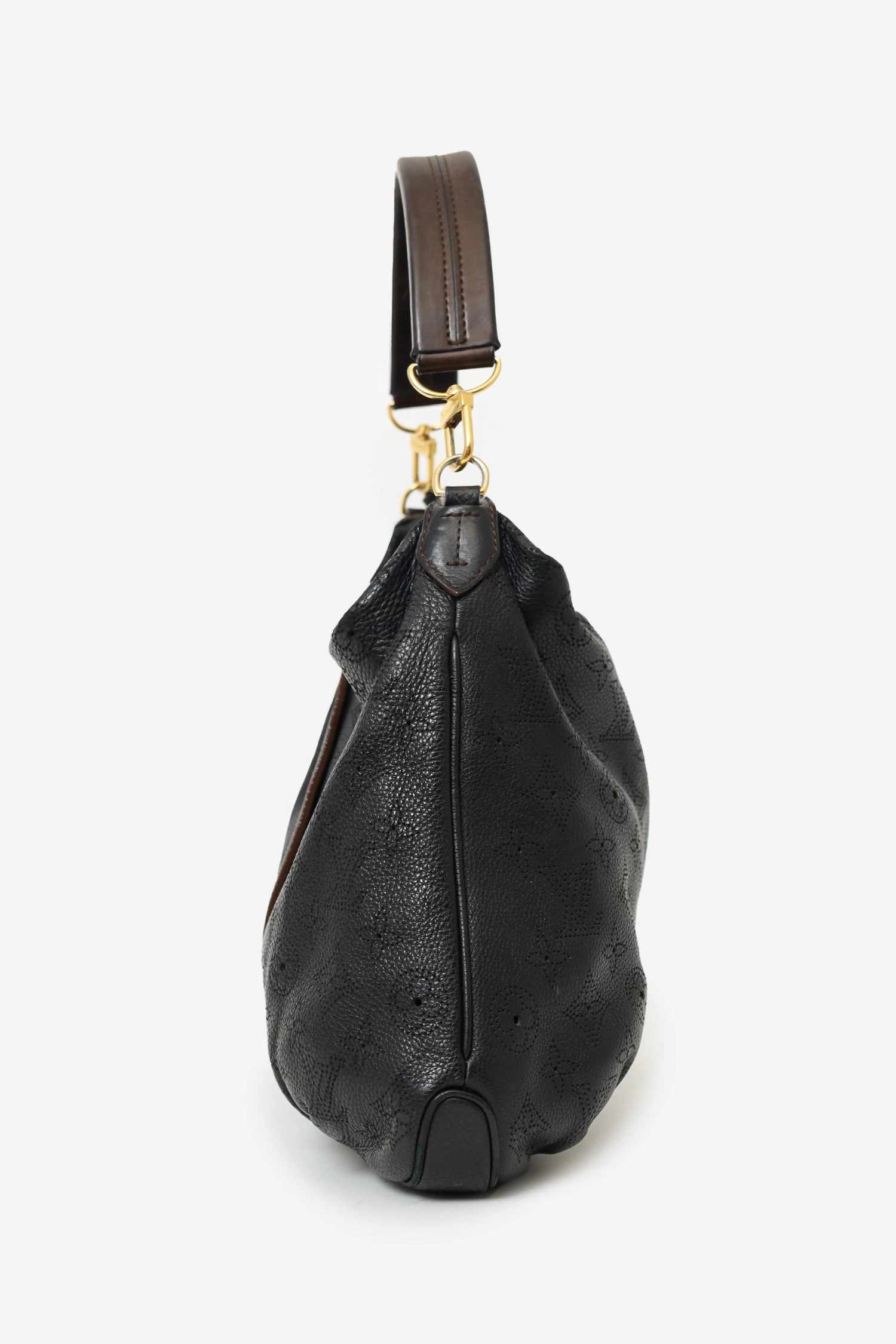 Louis Vuitton Black Leather Mahina Selene Hobo Bag
