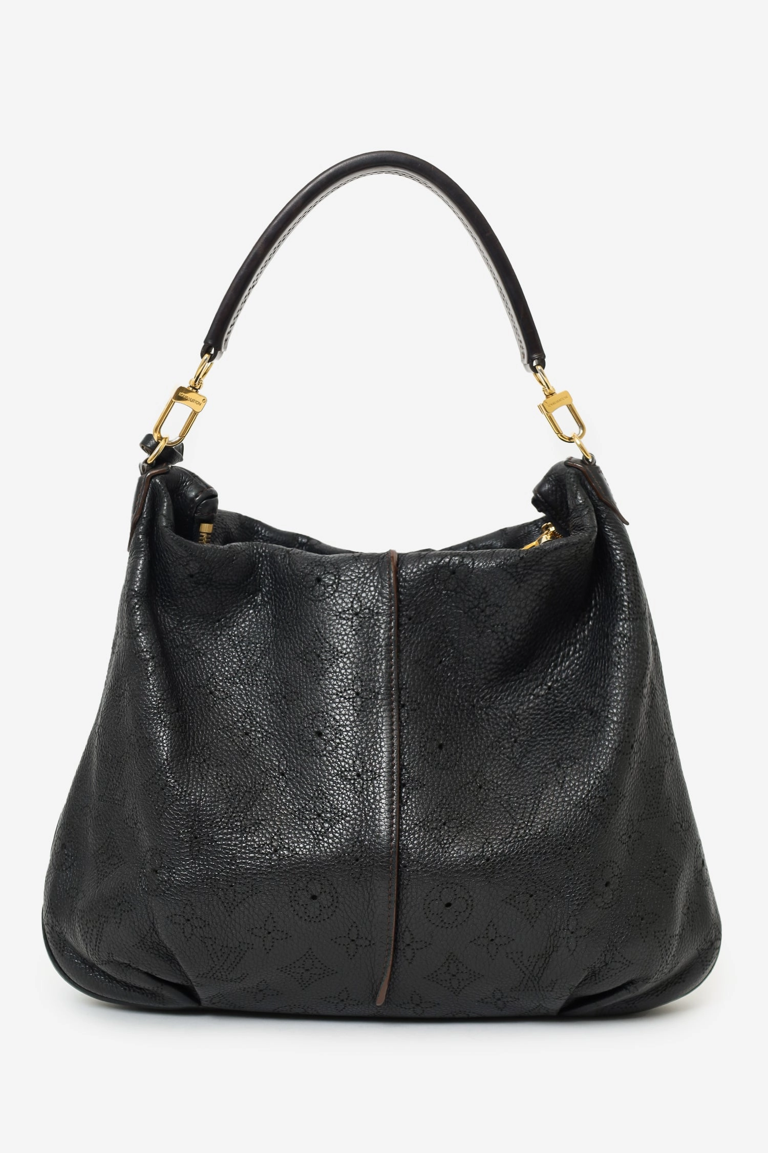 Louis Vuitton Black Leather Mahina Selene Hobo Bag