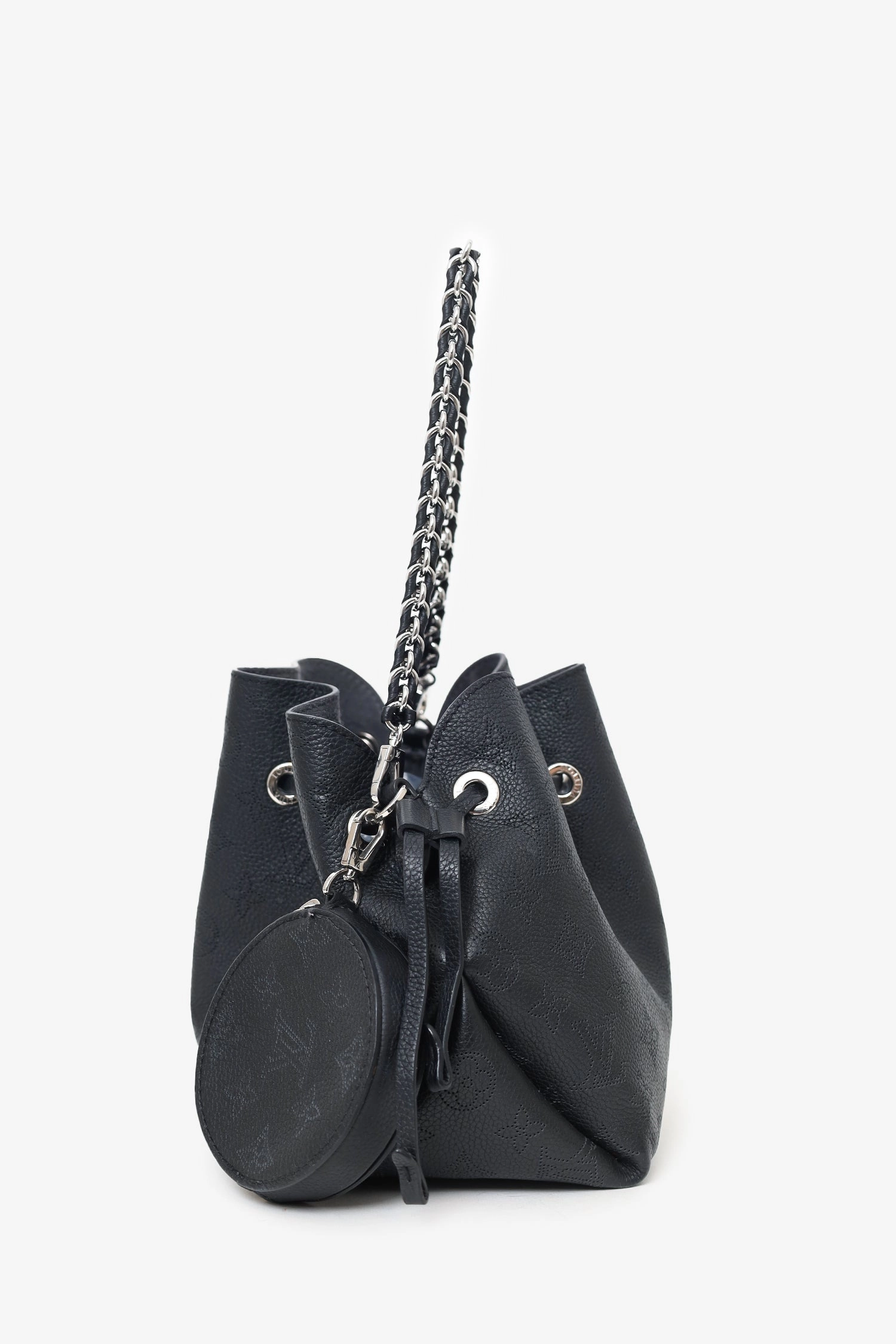 Louis Vuitton Black Mahina Leather 'Bella' Bag