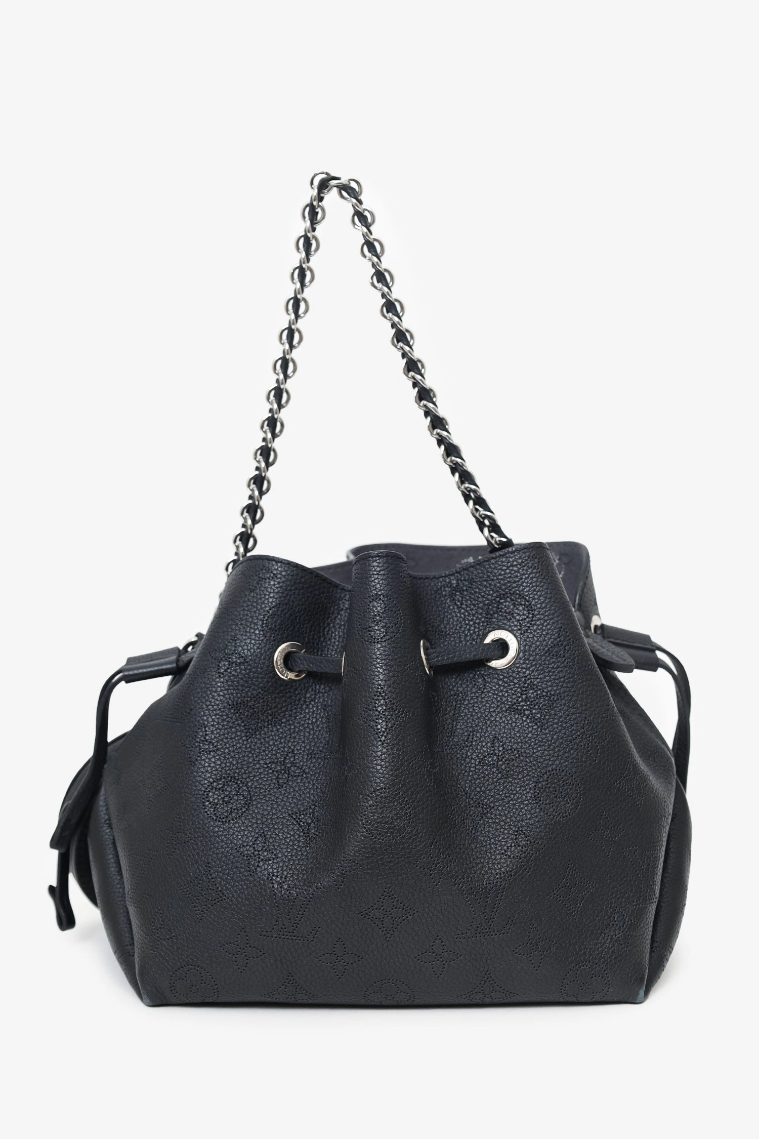 Louis Vuitton Black Mahina Leather 'Bella' Bag