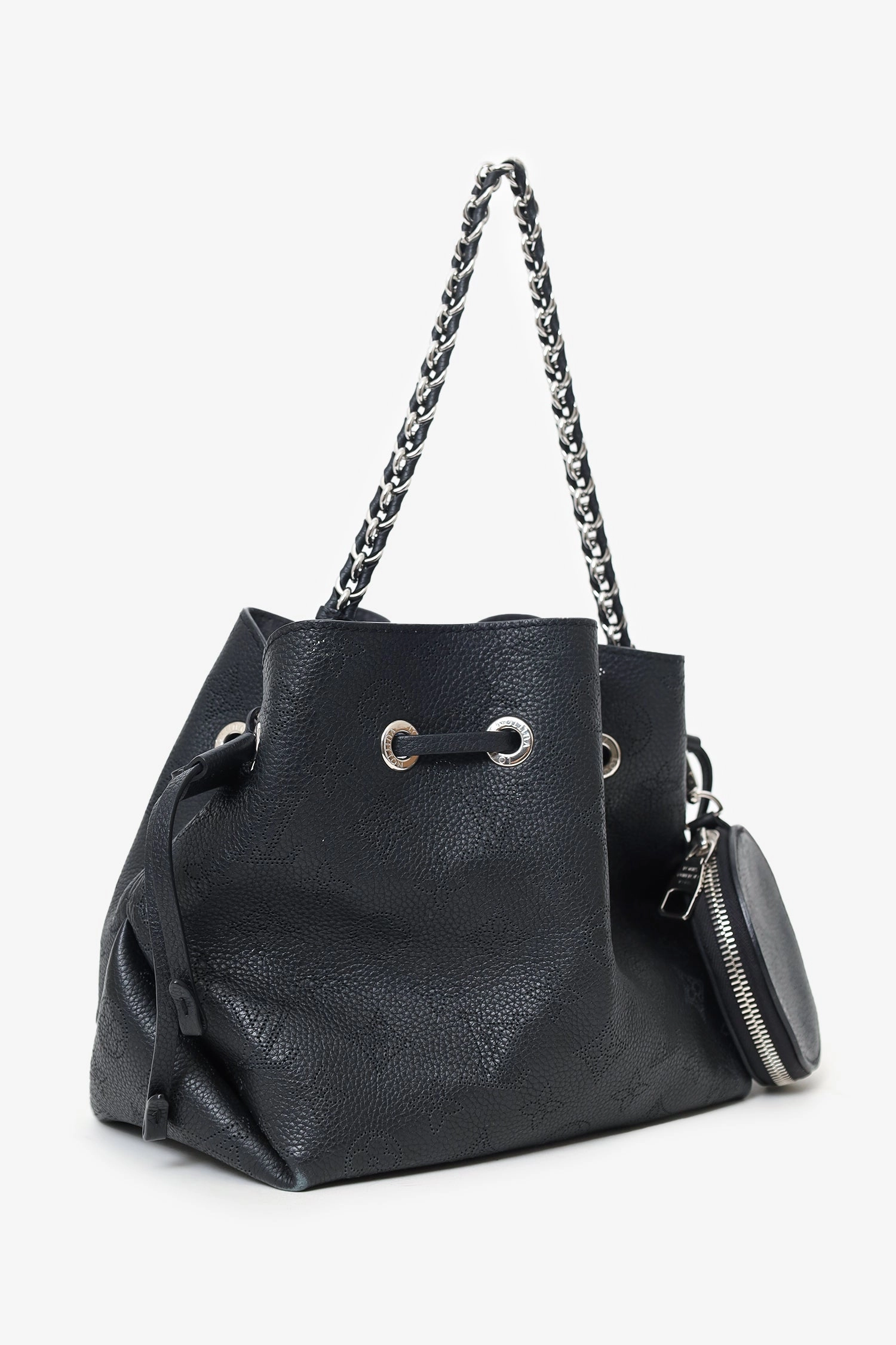 Louis Vuitton Black Mahina Leather 'Bella' Bag