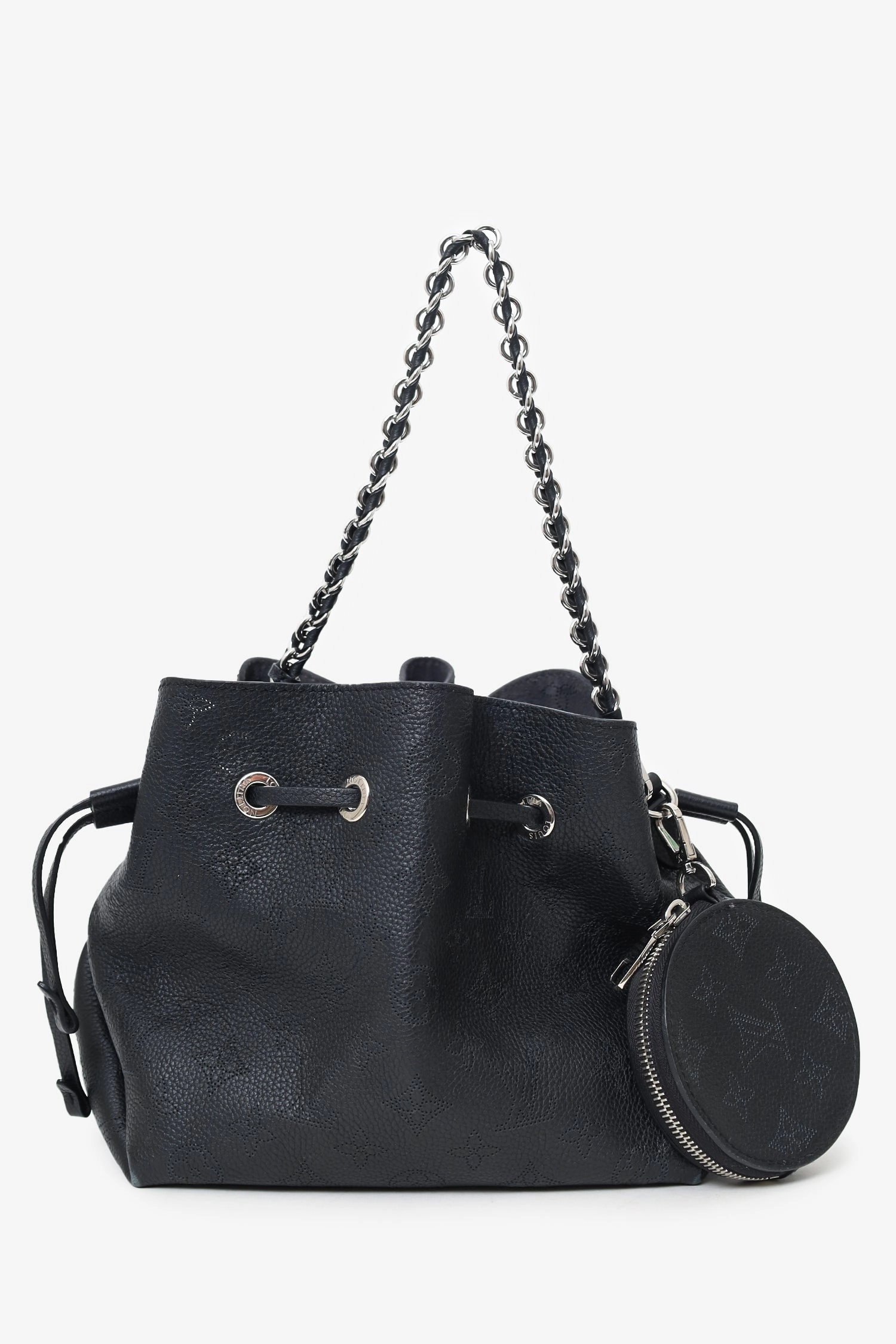 Louis Vuitton Black Mahina Leather 'Bella' Bag