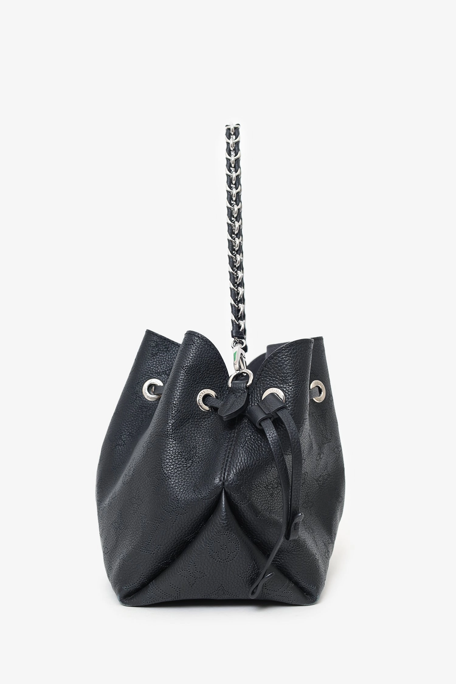 Louis Vuitton Black Mahina Leather 'Bella' Bag