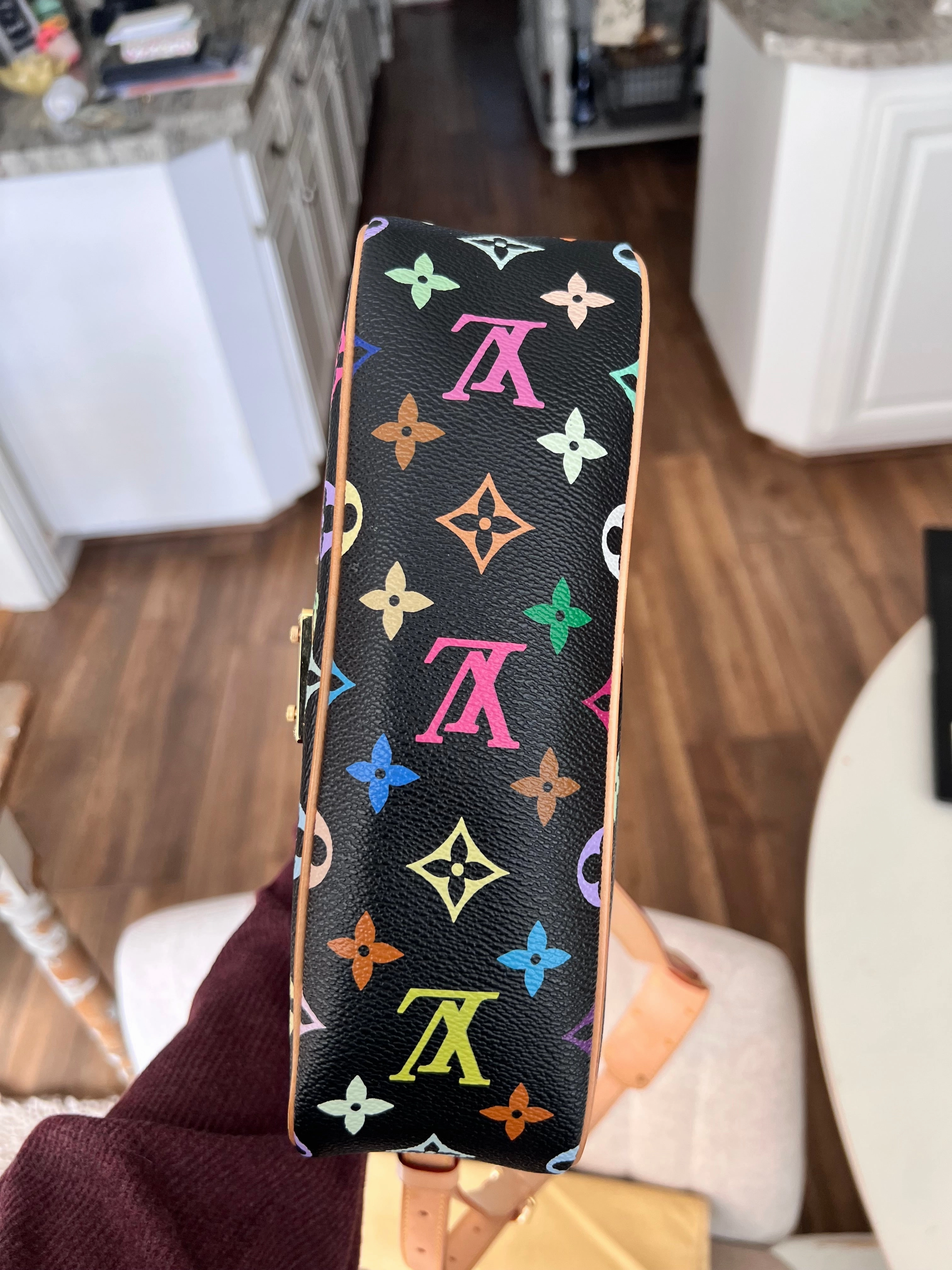 Louis Vuitton black multicolor sologne crossbody messenger bag
