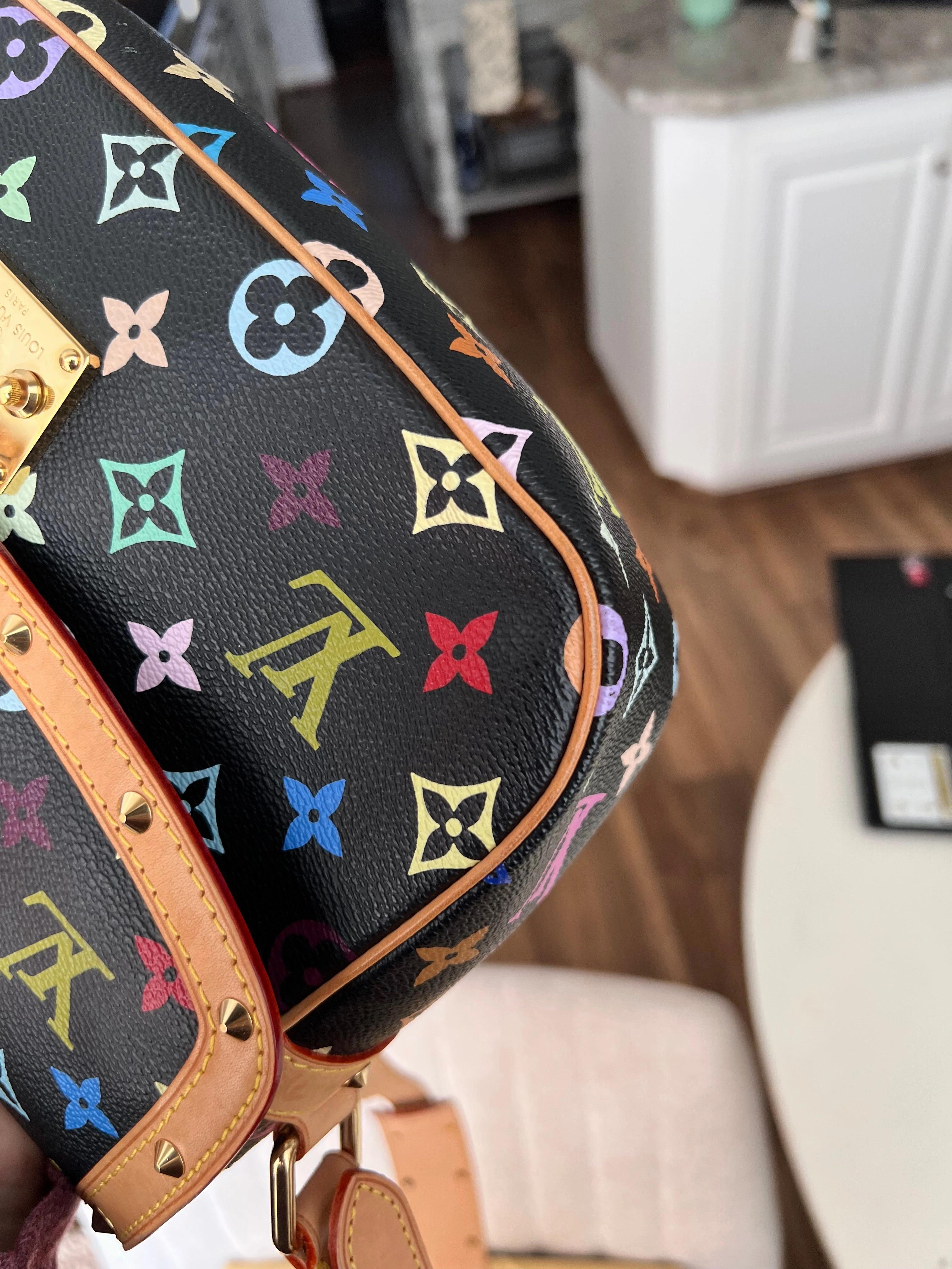 Louis Vuitton black multicolor sologne crossbody messenger bag