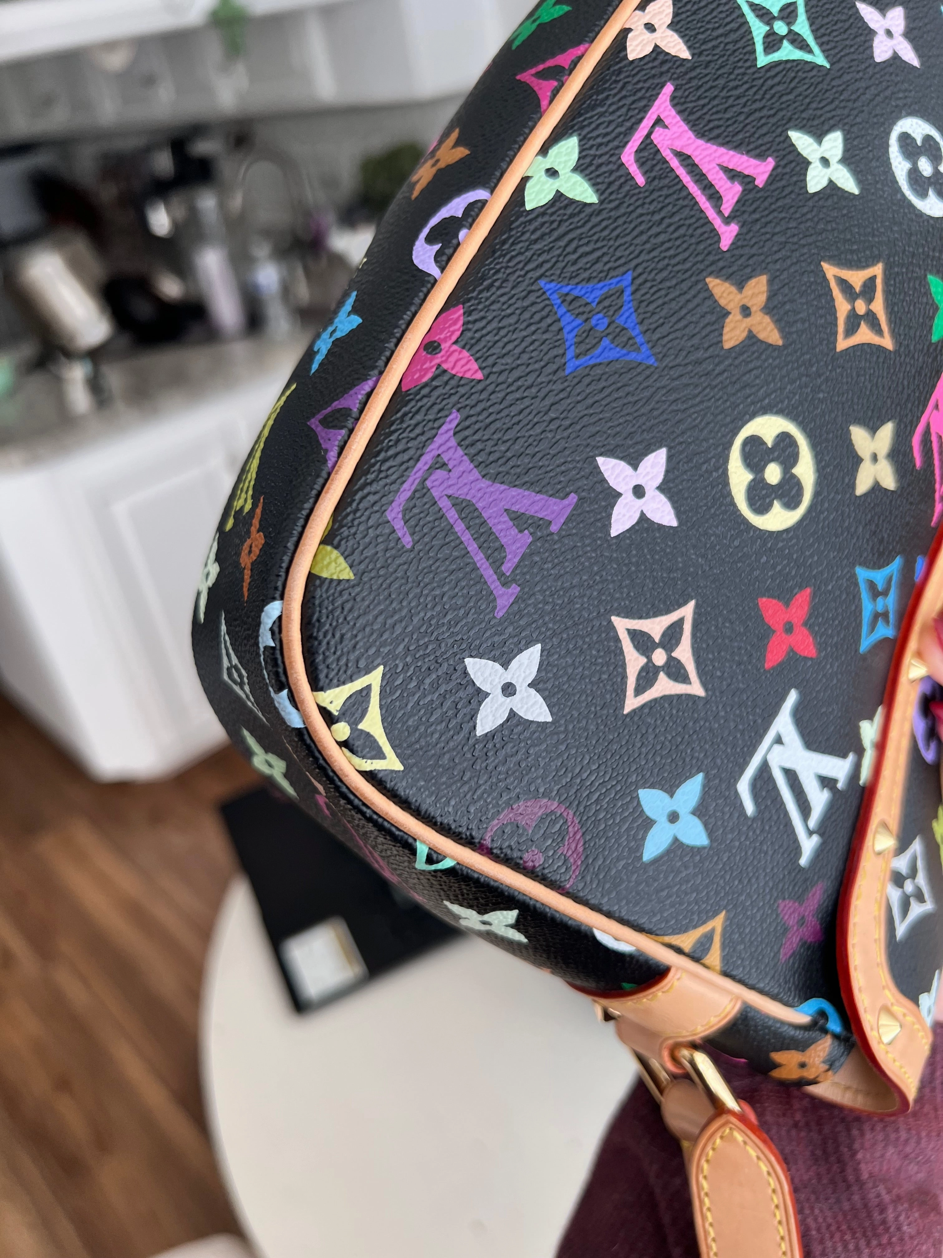 Louis Vuitton black multicolor sologne crossbody messenger bag