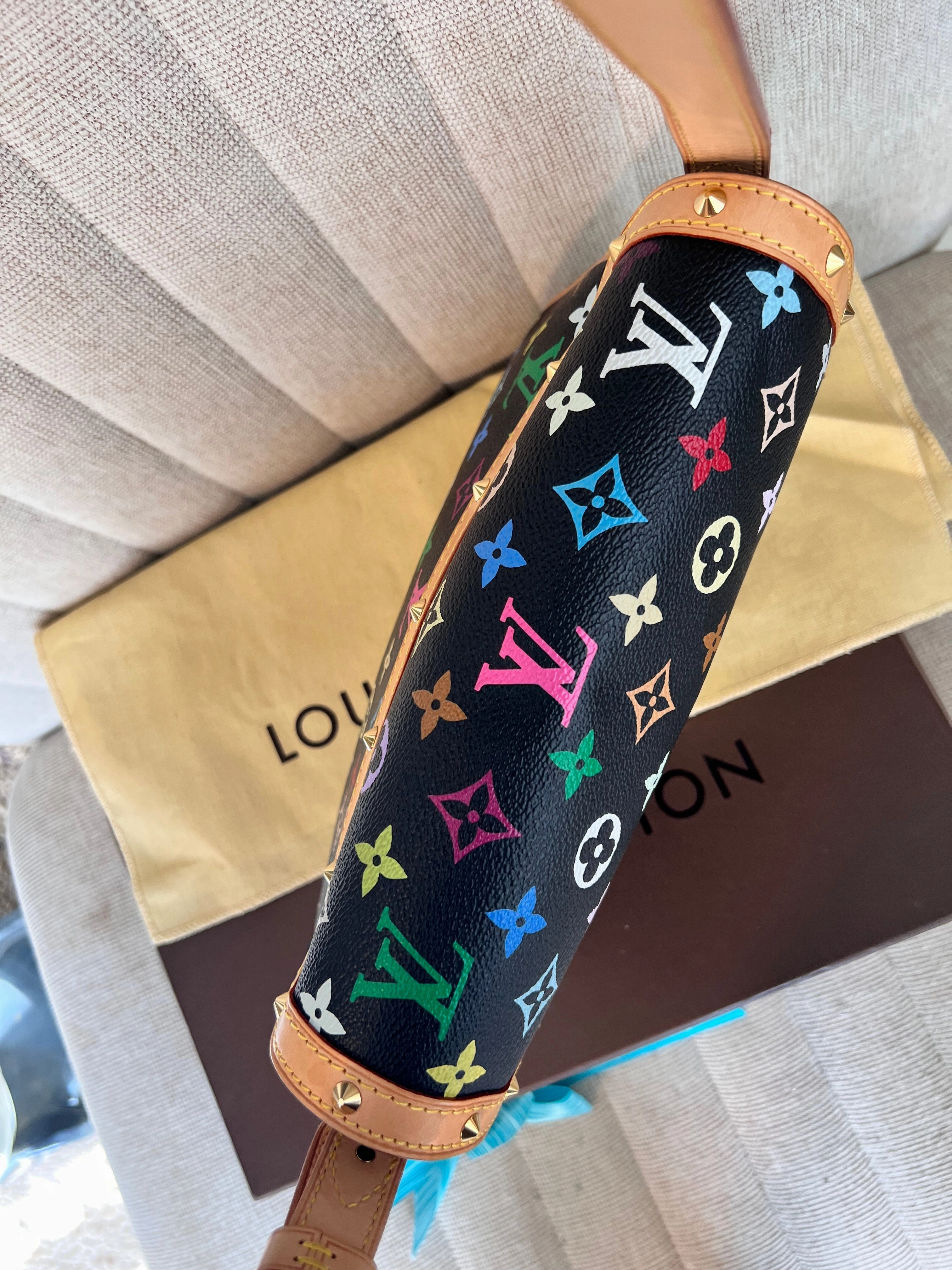 Louis Vuitton black multicolor sologne crossbody messenger bag